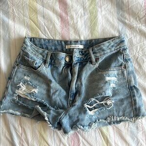 PacSun Light Blue Distressed Jean Shorts 25 Vintage high rise Festival